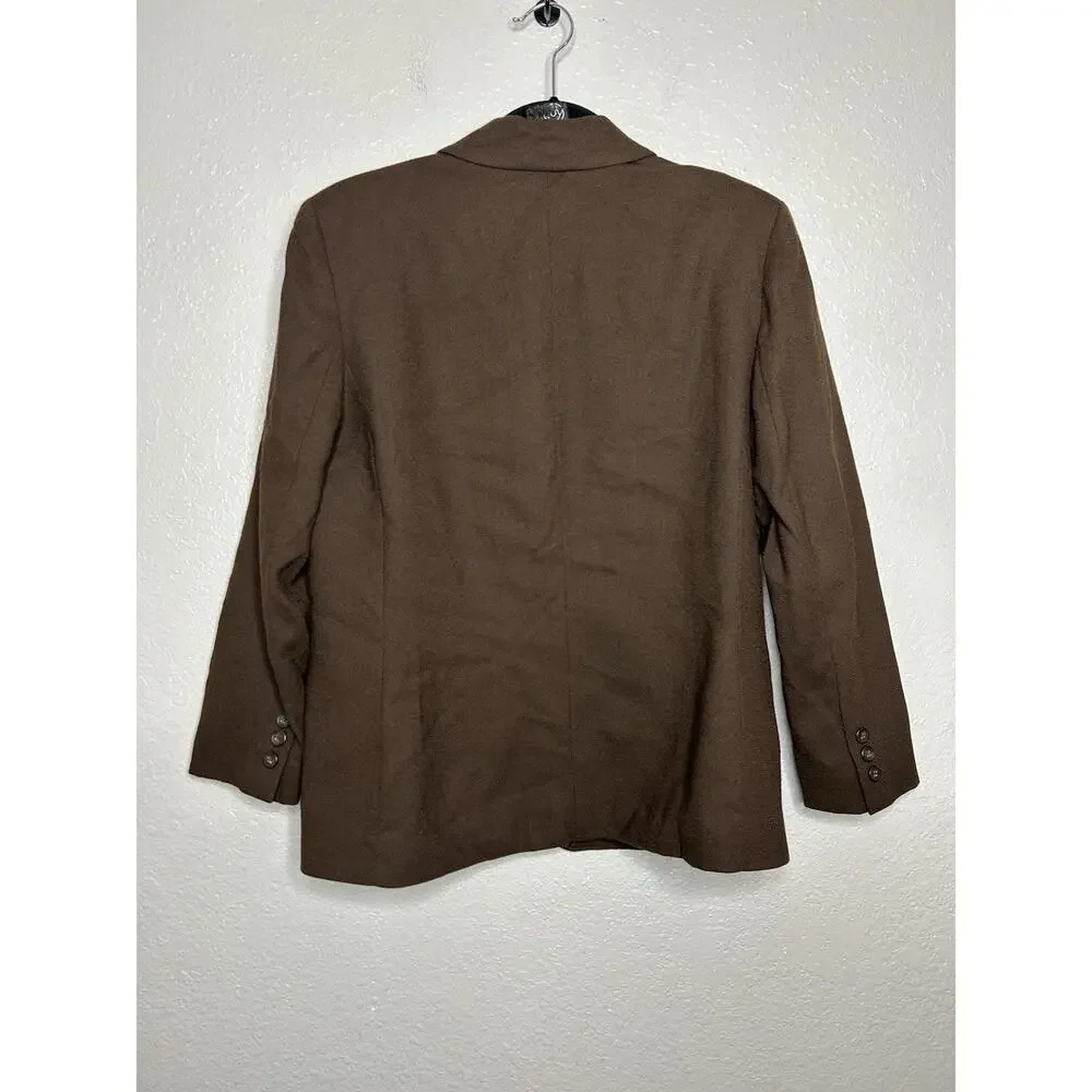 Pendleton Women's 100% Wool Vintage Blazer Brown Career Academia Size‎ 6